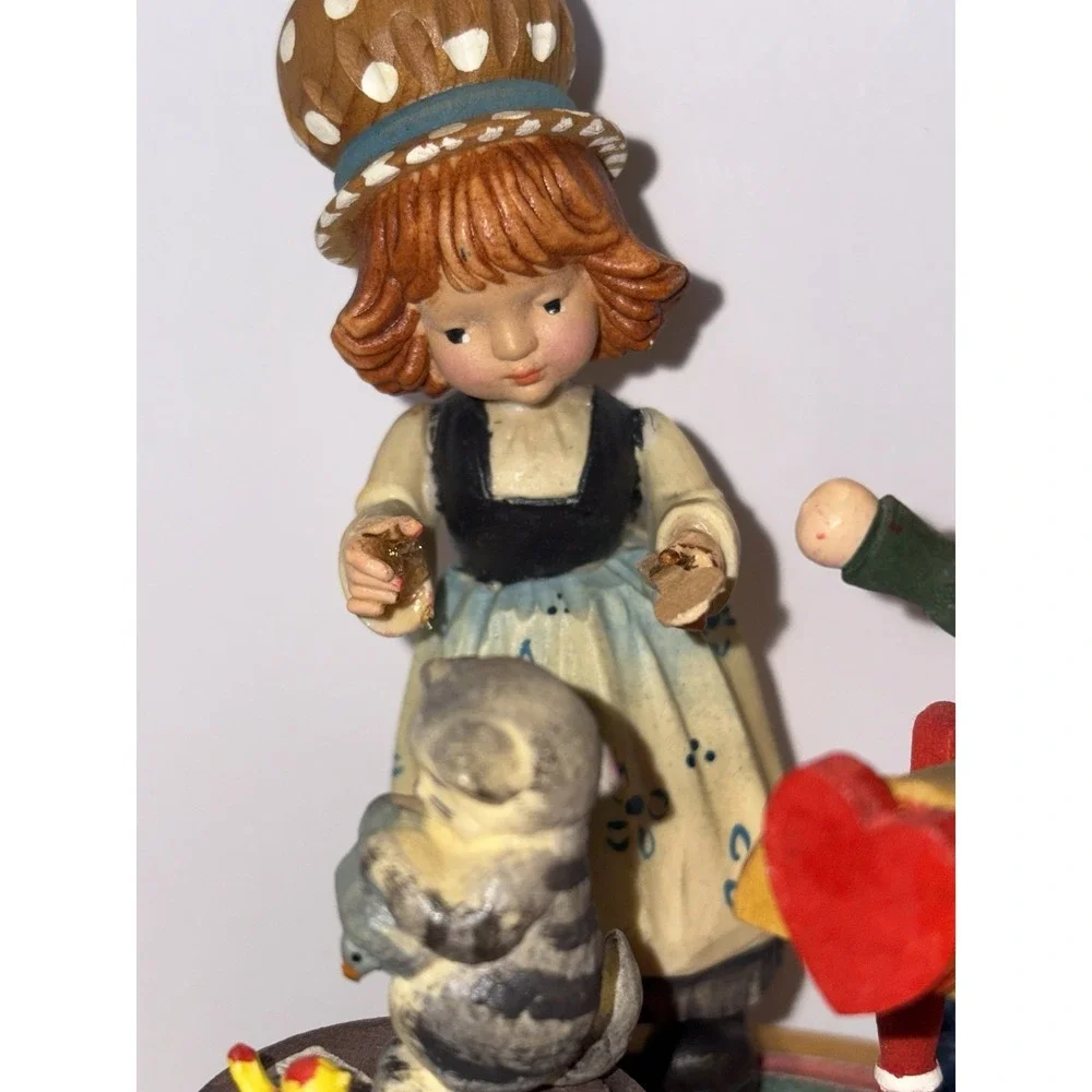 Vintage ANRI Music Box Girl, Kitty, Doll, Birds You Light Up My Life & Edelweiss